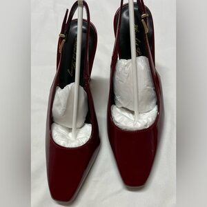 Elegant Burgundy Slingback Heels, Bu Elizabeth Tang